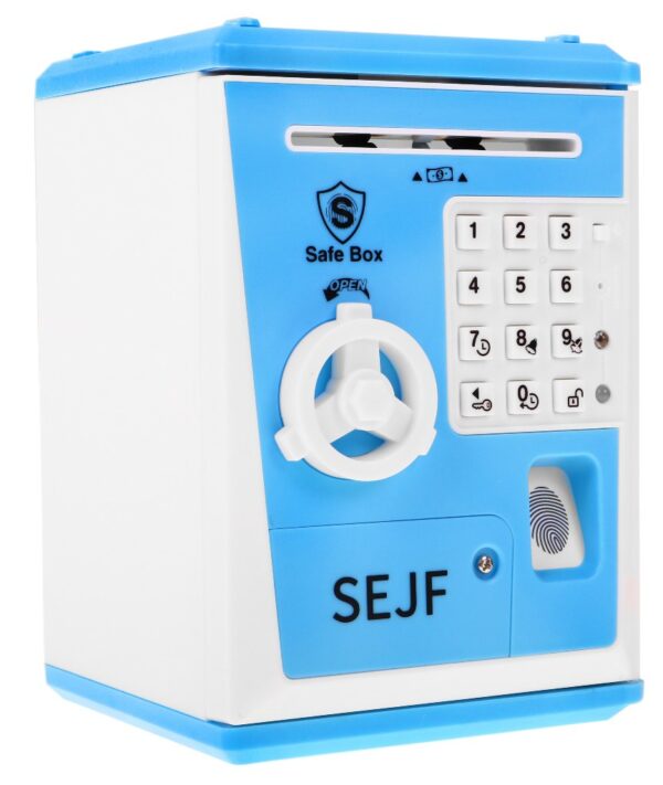 Safety Deposit Box Piggy Bank Blue