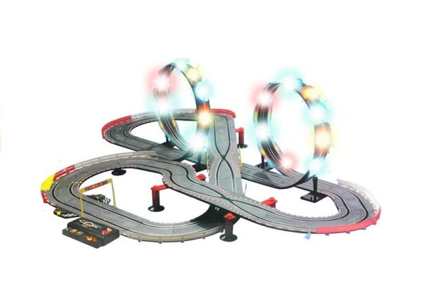 Racing Track 2 Cars Controllers Loop Lights Slot Cars - Image 2