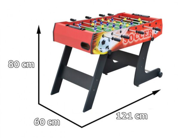 Football table 121x61x81 Folding Red - Image 2