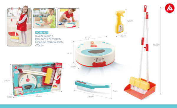 Cleaning kit with vacuum cleaner