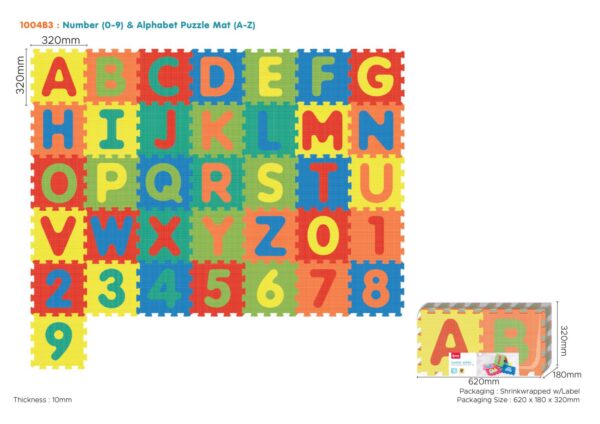 Edukativna podloga za igru - šarene puzzle s slovima i brojevima