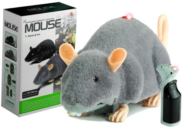 Big RC Mouse Toy on Wheels Grey- Make a Prank - Image 5