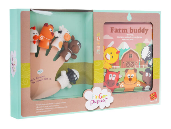 Farm Rubber Puppet Set + Booklet