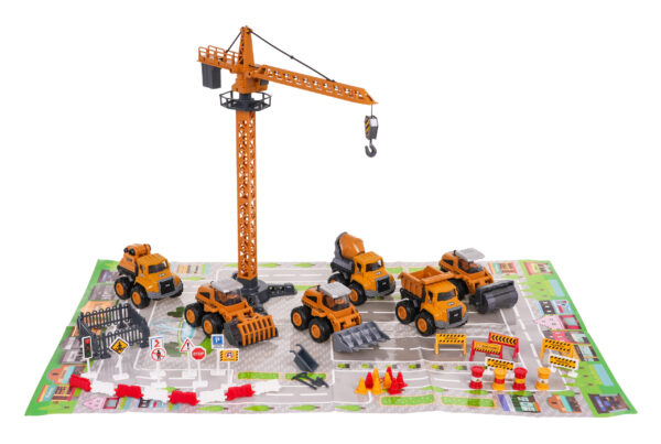 Set Of Construction Vehicles With Construction Site - Image 4