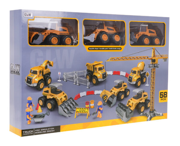 Set Of Construction Vehicles With Construction Site - Image 14