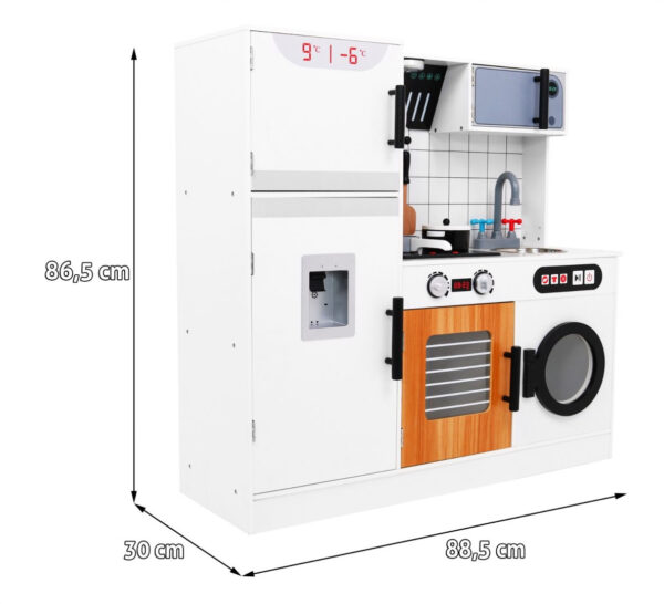 Dječja drvena kuhinja s zvučnim i svjetlosnim efektima - 88,5 x 86,5 x 30 cm - Image 2