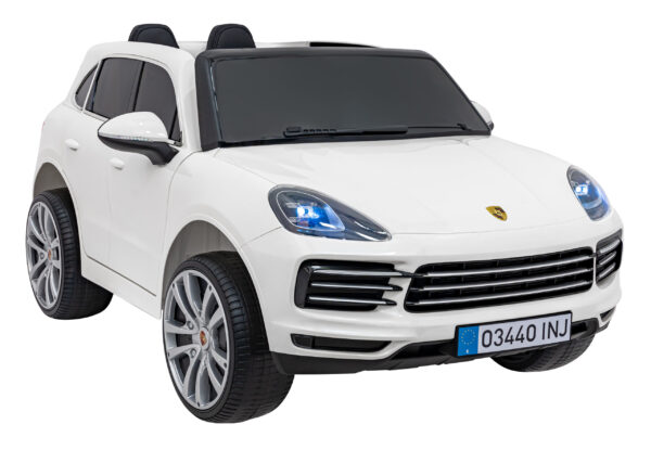 Licencirani auto na akumulator Porsche Cayenne S - bijeli/lakirani - Image 2