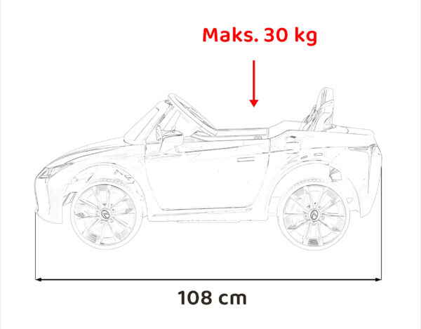 Licencirani auto na akumulator Lexus LC500 - bijeli - Image 17