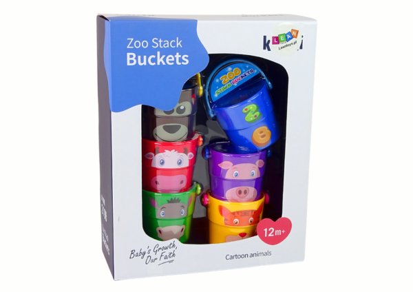 A set of colorful buckets with animals - a pyramid - Image 4