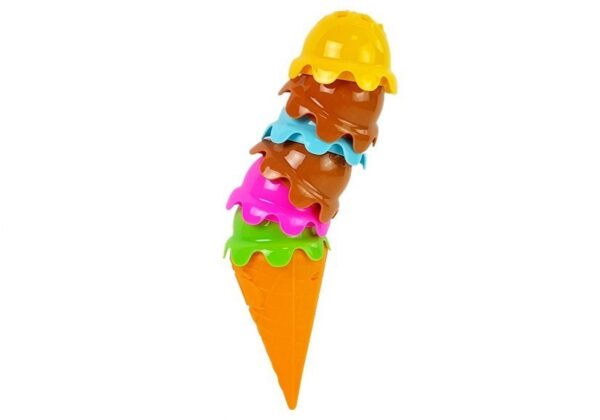 Skill Game Ice Cream in a Wafer. Colorful Pyramid Arrange the Tower - Image 2