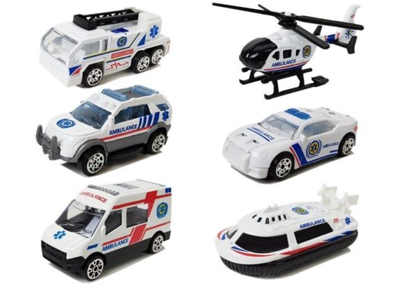 Ambulance Vehicle Set 1:64 6 Pieces - Image 2