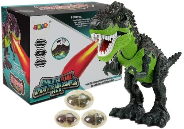 Battery Dinosaur Laying Eggs Burning Fire Steam Green