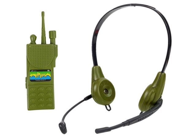 Army Set with Accessories Gun Knife Binoculars Headphones Whistle Shortwave Radio - Image 5