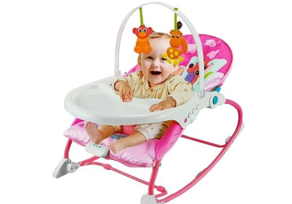 Stolica za hranjenje i ljuljanje Cradle Rocker 2u1 - roza - Image 3