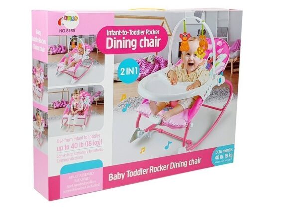 Stolica za hranjenje i ljuljanje Cradle Rocker 2u1 - roza - Image 8