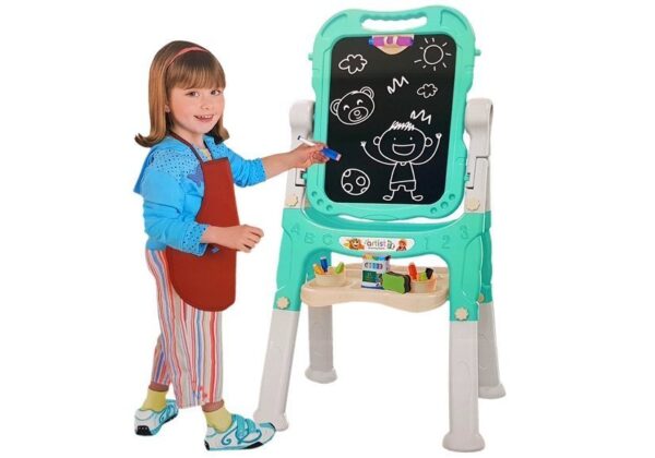 Magnetic Chalk Board 2 in 1 Blue and White Accessories - Image 2