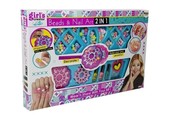 Set of 2 in 1 Bracelet Making and Nail Painting Beads Nail Lacquers - Image 7