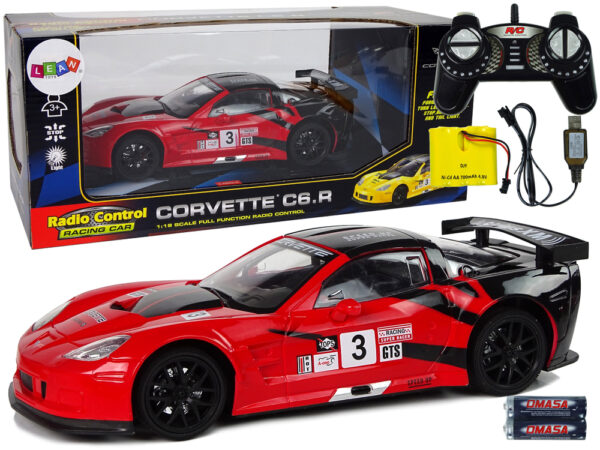 Auto na daljinsko upravljanje 1:18 Corvette C6.R - crveni