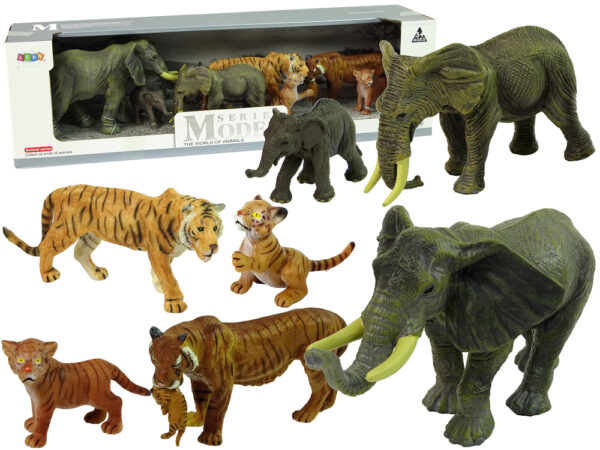 Africa Elephants Tigers Wild Animals Figure Set