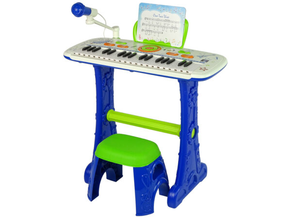 Dječji klavir na postolju "Piano for Kids" sa notama - plava - Image 2