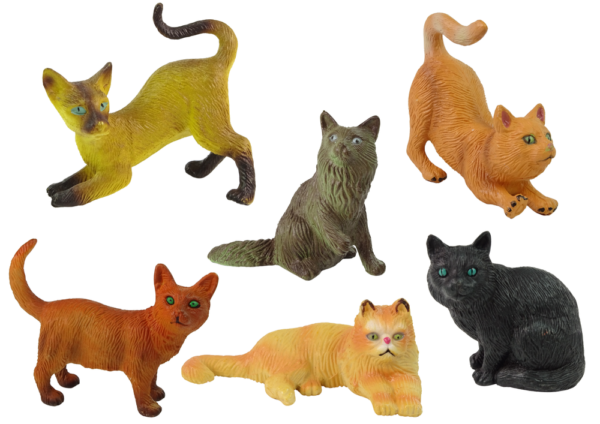 Set of 6 Figures  Domestic cats of various breeds - Image 2