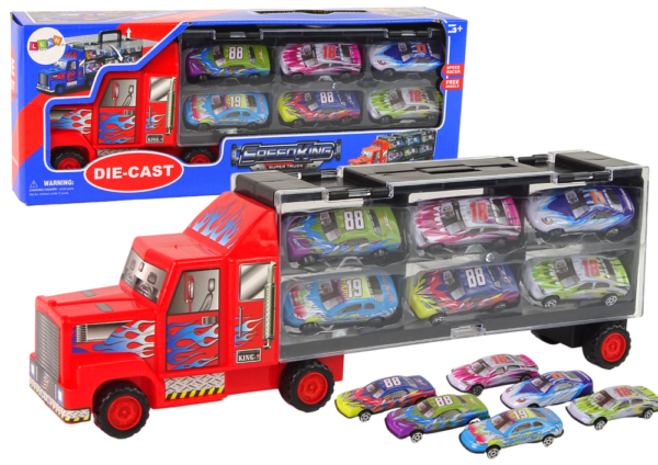 Transport Truck and Race Car Set 12pcs.