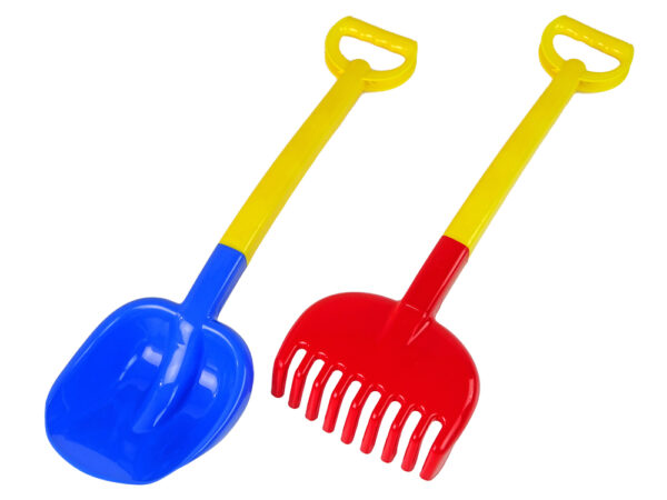 Shovel and Rake Large Bicolour Sand Set