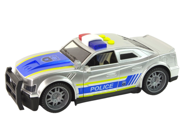 Car Police 1:14 Lights Sounds Silver - Image 2