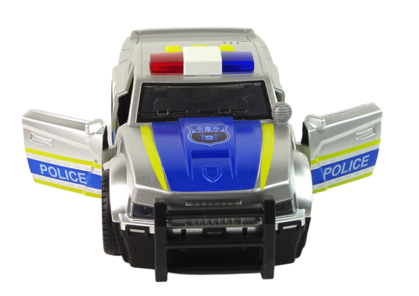 Car Police 1:14 Lights Sounds Silver - Image 3