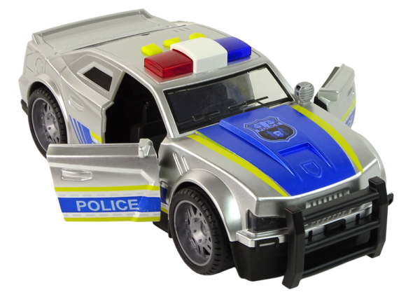 Car Police 1:14 Lights Sounds Silver - Image 4