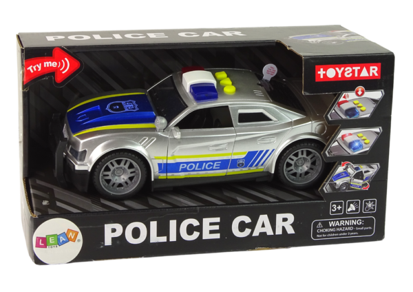 Car Police 1:14 Lights Sounds Silver - Image 5