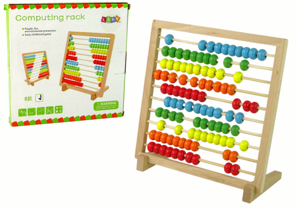 School abacus wooden colorful beads