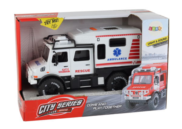 Offroad Vehicle Ambulance White Opening Doors Sounds Lights - Image 4