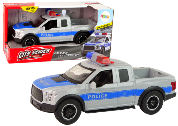 Off-Road Vehicle Police Gray Opening Door Sound Light