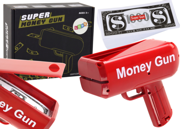 Money Gun Shooting Red Launcher Money Gun Banknotes