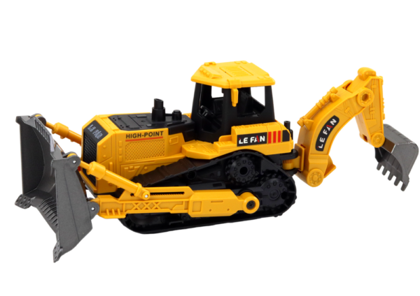 Crawler Excavator Construction Vehicle 2 Buckets Yellow - Image 2