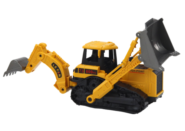 Crawler Excavator Construction Vehicle 2 Buckets Yellow - Image 3