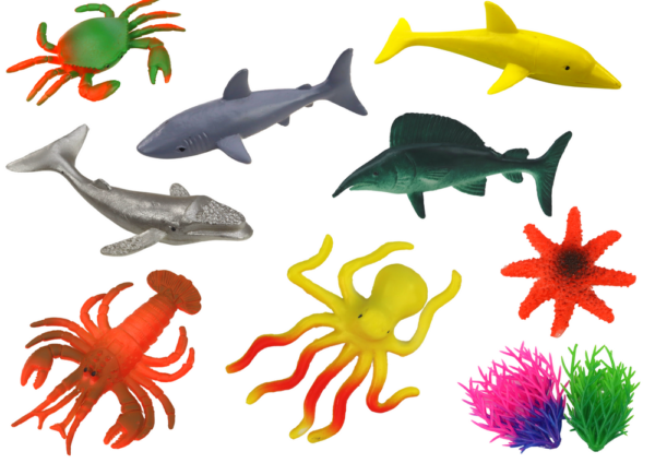 Set of Sea Animal Figurines 8 Pieces Aquatic Plants - Image 2