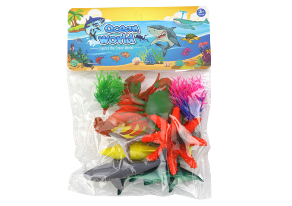 Set of Sea Animal Figurines 8 Pieces Aquatic Plants - Image 3