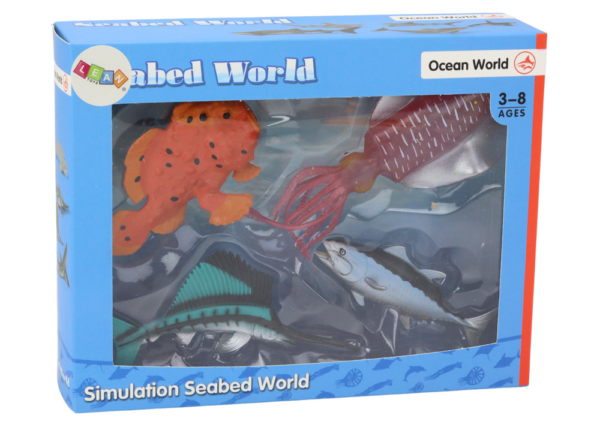 Set of Figures Sea Animals Ocean Fish Squid 4 Pieces - Image 3