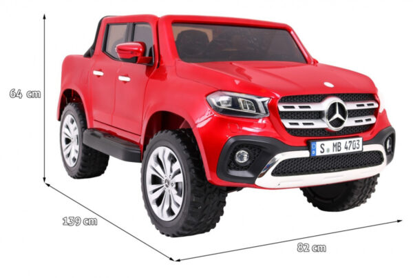 Licencirani auto na akumulator Mercedes Benz X-Class MP4  - crveni/lakirani - Image 2