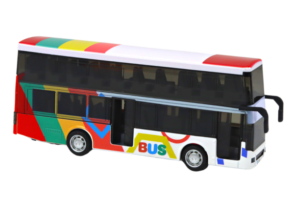 Double Decker Bus With Metal Drive, Colorful Lights, Sounds - Image 2