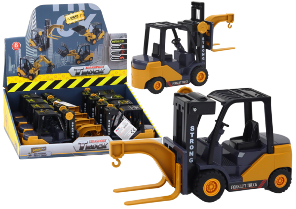 Forklift With Hook Adjustable Friction Drive Yellow