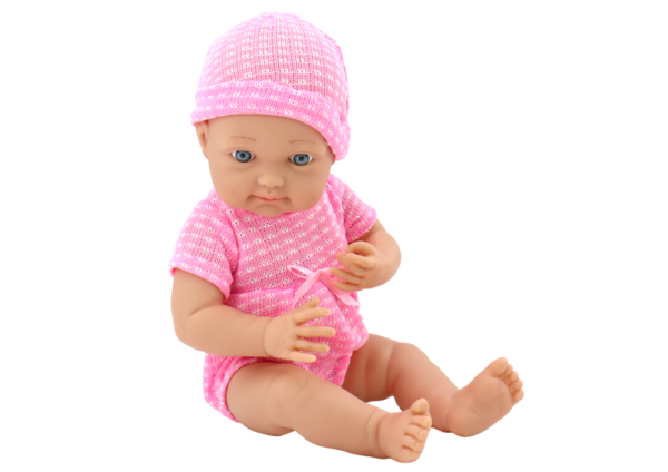 Baby doll in pink clothes, hat, pacifier, and blanket - Image 2