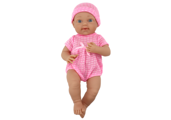 Baby doll in pink clothes, hat, pacifier, and blanket - Image 3