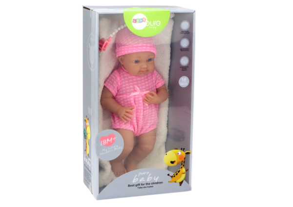 Baby doll in pink clothes, hat, pacifier, and blanket - Image 4