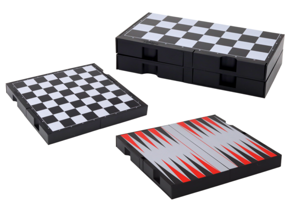 3in1 Game Set Magnetic Board Chess Checkers Backgammon - Image 2