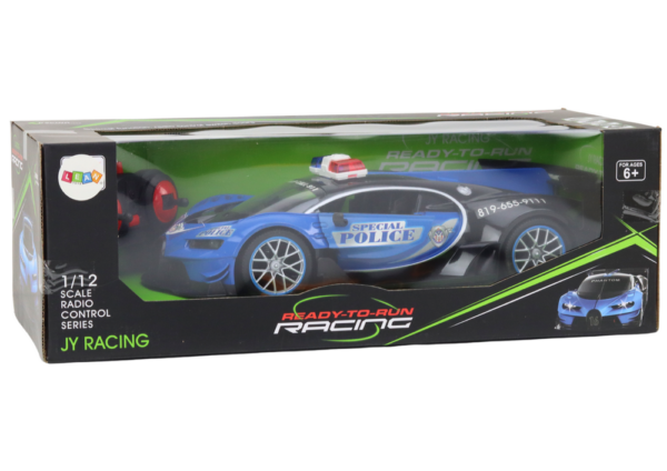 Auto na daljinsko upravljanje RC Police Car in 1:12 - plavi - Image 5