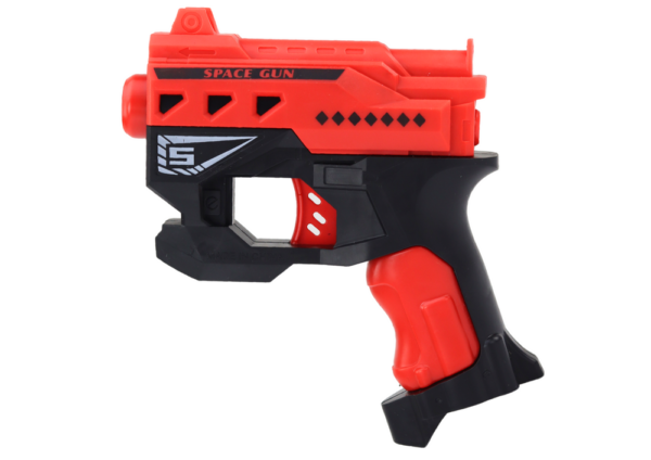 Mini Foam Dart Gun With Suction Cups, Red - Image 2