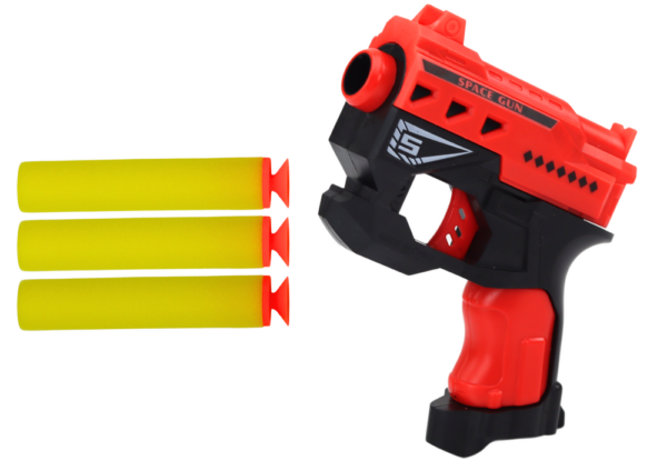 Mini Foam Dart Gun With Suction Cups, Red - Image 3